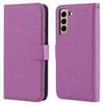 For Samsung Galaxy S21+ 5G Cross Texture Detachable Leather Phone Case(Purple)