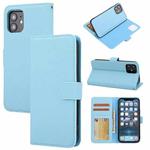 For iPhone 12 mini Cross Texture Detachable Leather Phone Case (Blue)