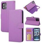 For iPhone 12 mini Cross Texture Detachable Leather Phone Case (Purple)