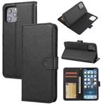 For iPhone 12 Pro Max Cross Texture Detachable Leather Phone Case(Black)