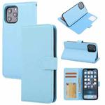 For iPhone 12 Pro Max Cross Texture Detachable Leather Phone Case(Blue)