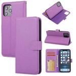 For iPhone 12 Pro Max Cross Texture Detachable Leather Phone Case(Purple)