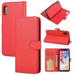 For iPhone X / XS Cross Texture Detachable Leather Phone Case(Red)