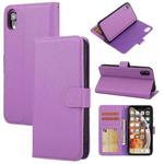 For iPhone XR Cross Texture Detachable Leather Phone Case(Purple)