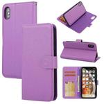 For iPhone XS Max Cross Texture Detachable Leather Phone Case(Purple)