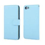 For iPhone SE 2022 / SE 2020 / 8 / 7 Cross Texture Detachable Leather Phone Case(Blue)