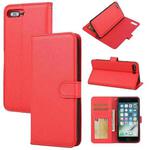 Cross Texture Detachable Leather Phone Case For iPhone 8 Plus / 7 Plus(Red)