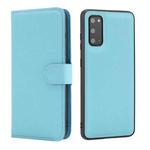 For Samsung Galaxy S20 Cross Texture Detachable Leather Phone Case(Blue)