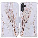 For Samsung Galaxy A13 Painted Pattern Horizontal Flip Leather Phone Case(White Gravel)