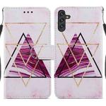 For Samsung Galaxy A13 Painted Pattern Horizontal Flip Leather Phone Case(Three-color Marble)