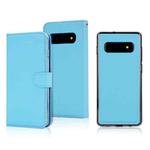For Samsung Galaxy S10 Cross Texture Detachable Leather Phone Case(Blue)