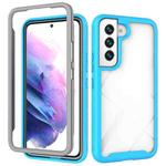 For Samsung Galaxy S22 5G Starry Sky Solid Color PC + TPU Phone Case(Sky Blue)