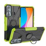 For Infinix Hot 11 Armor Bear Shockproof PC + TPU Protective Phone Case with Ring Holder(Green)