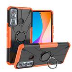 For Infinix Hot 11 Armor Bear Shockproof PC + TPU Protective Phone Case with Ring Holder(Orange)