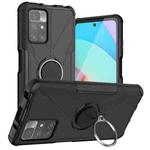 For Xiaomi Redmi 10/Redmi Note 11 4G  6.5 inch Armor Bear Shockproof PC + TPU Protective Phone Case with Ring Holder(Black)