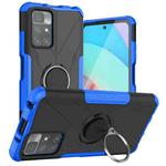 For Xiaomi Redmi 10/Redmi Note 11 4G  6.5 inch Armor Bear Shockproof PC + TPU Protective Phone Case with Ring Holder(Blue)