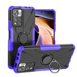 For Xiaomi Redmi Note 11 Pro Armor Bear Shockproof PC + TPU Protective Phone Case with Ring Holder(Purple)