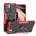 For Xiaomi Redmi Note 11 Pro Armor Bear Shockproof PC + TPU Protective Phone Case with Ring Holder(Red)