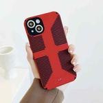 Striped Cross Armor Phone Case For iPhone 13 Pro(Red)