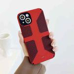 Striped Cross Armor Phone Case For iPhone 13 Pro Max(Red)