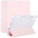 For Xiaomi Mi Pad 5 Pen Slot Transparent Back Cover Leather Tablet Case(Pink)