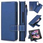 For Samsung Galaxy Z Fold3 5G 2 in 1 Split Folding Leather Phone Case(Twill Royal Blue)