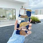 For Samsung Galaxy S22 Ultra 5G Translucent Plating Flower Phone Case(Color Banana Leaf)