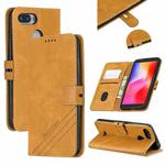 For Xiaomi Redmi 6 & 6A Stitching Style 2-Color Cow Texture Horizontal Flip PU Leather Case with Holder & Card Slot & Lanyard(Yellow)