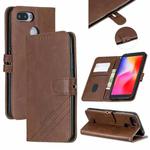 For Xiaomi Redmi 6 & 6A Stitching Style 2-Color Cow Texture Horizontal Flip PU Leather Case with Holder & Card Slot & Lanyard(Brown)