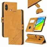 For Xiaomi Redmi Note 5 Stitching Style 2-Color Cow Texture Horizontal Flip PU Leather Case with Holder & Card Slot & Lanyard(Yellow)