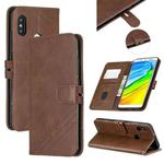 For Xiaomi Redmi Note 5 Stitching Style 2-Color Cow Texture Horizontal Flip PU Leather Case with Holder & Card Slot & Lanyard(Brown)