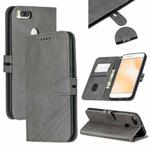 For Xiaomi Mi 5X Stitching Style 2-Color Cow Texture Horizontal Flip PU Leather Case with Holder & Card Slot & Lanyard(Gray)
