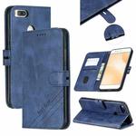 For Xiaomi Mi 5X Stitching Style 2-Color Cow Texture Horizontal Flip PU Leather Case with Holder & Card Slot & Lanyard(Blue)