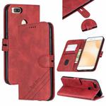 For Xiaomi Mi 5X Stitching Style 2-Color Cow Texture Horizontal Flip PU Leather Case with Holder & Card Slot & Lanyard(Red)