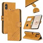 For Xiaomi Mi 6X / A2 Stitching Style 2-Color Cow Texture Horizontal Flip PU Leather Case with Holder & Card Slot & Lanyard(Yellow)
