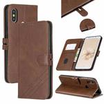 For Xiaomi Mi 6X / A2 Stitching Style 2-Color Cow Texture Horizontal Flip PU Leather Case with Holder & Card Slot & Lanyard(Brown)