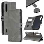 For Xiaomi Mi CC9 Stitching Style 2-Color Cow Texture Horizontal Flip PU Leather Case with Holder & Card Slot & Lanyard(Gray)