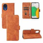 For Samsung Galaxy A03 Core Skin Feel Magnetic Buckle Calf Texture PU Phone Case(Brown)
