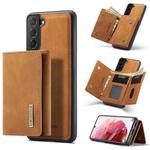 For Samsung Galaxy S22 5G DG.MING M1 Series 3-Fold Multi Card Wallet Phone Case(Brown)