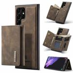 For Samsung Galaxy S22 Ultra 5G DG.MING M1 Series 3-Fold Multi Card Wallet Phone Case(Coffee)