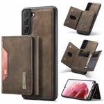 For Samsung Galaxy S22 5G DG.MING M2 Series 3-Fold Multi Card Bag Back Cover Phone Case(Coffee)