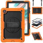 For Samsung Galaxy Tab A8 10.5 2021 X200 / X205 Silicone + PC Tablet Case(Black + Orange)