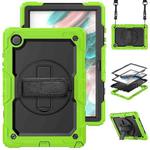 For Samsung Galaxy Tab A8 10.5 2021 X200 / X205 Silicone + PC Tablet Case(Black + Yellow Green)