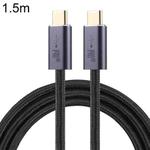 140W USB 2.0 USB-C / Type-C Male to USB-C / Type-C Male Braided Data Cable, Cable Length:1.5m(Black)