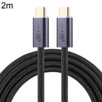 140W USB 2.0 USB-C / Type-C Male to USB-C / Type-C Male Braided Data Cable, Cable Length:2m(Black)