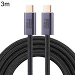 20Gbps USB 4 USB-C / Type-C Male to USB-C / Type-C Male Braided Data Cable, Cable Length:3m(Black)