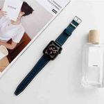 Flat Texture Leather Strap For Apple Watch Series 8&7 41mm / SE 2&6&SE&5&4 40mm / 3&2&1 38mm(Blue)