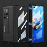 For Huawei Mate X2 GKK Ultra-thin Magnetic Hinge Flip Phone Case with Holder(Black)