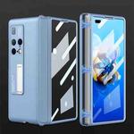 For Huawei Mate X2 GKK Ultra-thin Magnetic Hinge Flip Phone Case with Holder(Blue)