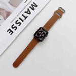 Oval Buckle Genuine Leather Strap For Apple Watch Series 8&7 41mm / SE 2&6&SE&5&4 40mm / 3&2&1 38mm(B)